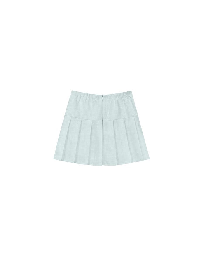High Waist A Line Tailored Pleated Mini Skirt