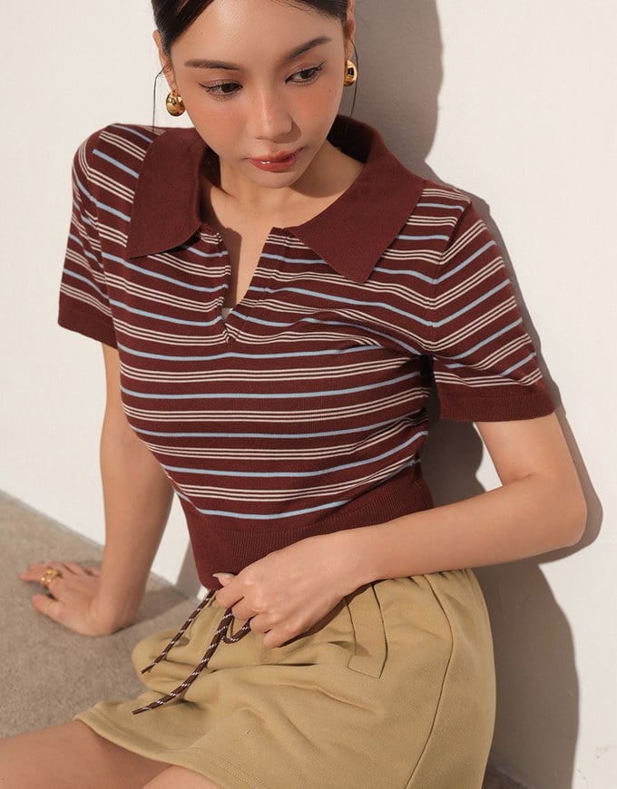 Drawstring Low Waist Cotton Mini Skirt with Side Pockets