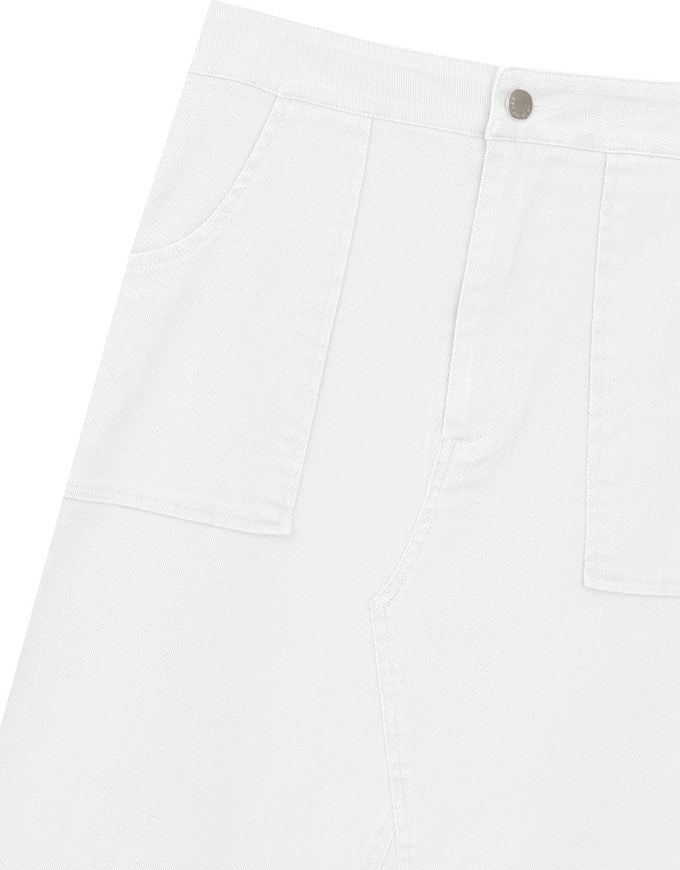 Raw Hem High Waist Front Pocket A Line Cargo Maxi Skirt