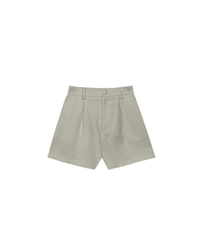 High Waist Pleated Tailored Wide Leg Shorts