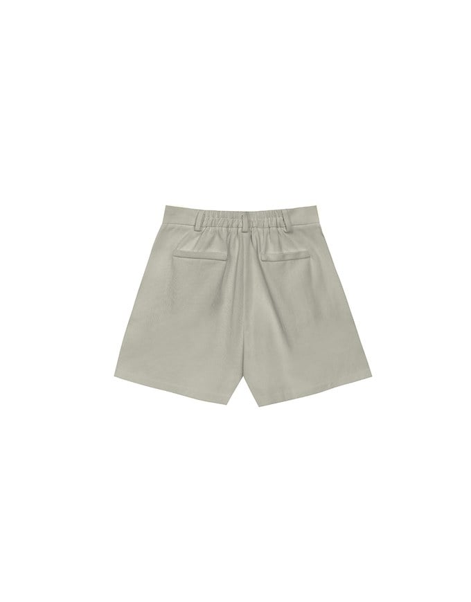 High Waist Pleated Tailored Wide Leg Shorts