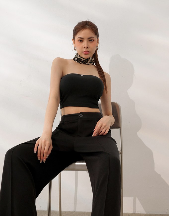 AIRY HOURGLASS Relaxed Fit Wide Leg Pants with Seam Detail