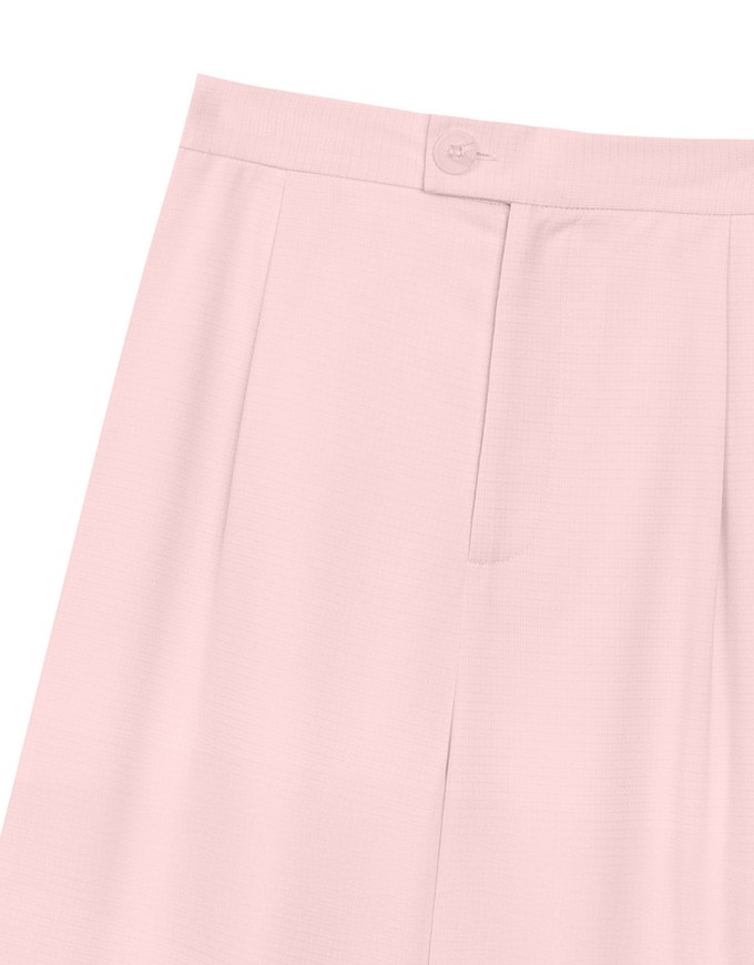 Textured Check High Waist Wide Leg Pleated Trousers