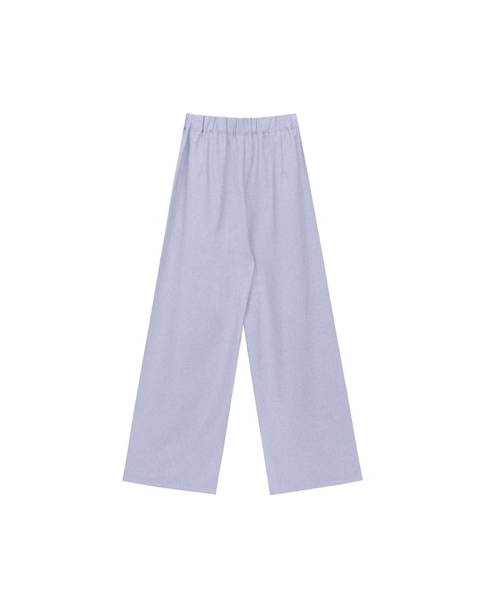 Straight Cut Pleated Tailored Wide Leg Long Trousers