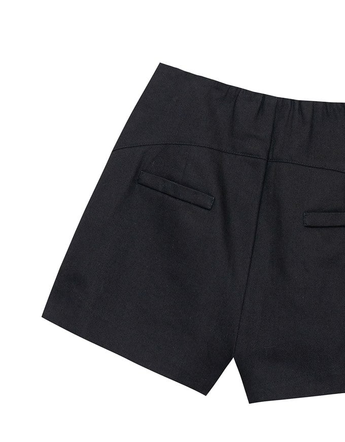 High Waist Hidden Closure Tailored Fit A Line Shorts