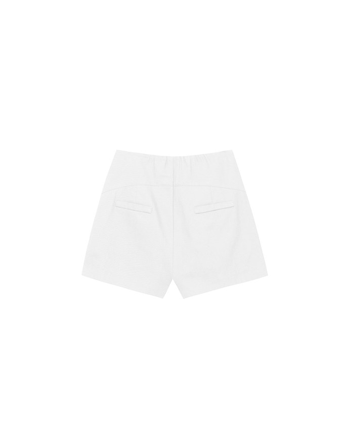 High Waist Hidden Closure Tailored Fit A Line Shorts