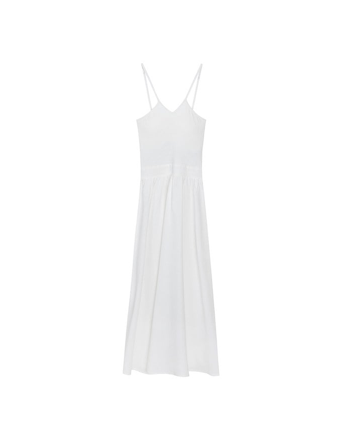 Halter V Neck Spliced Camisole Padded Maxi Dress