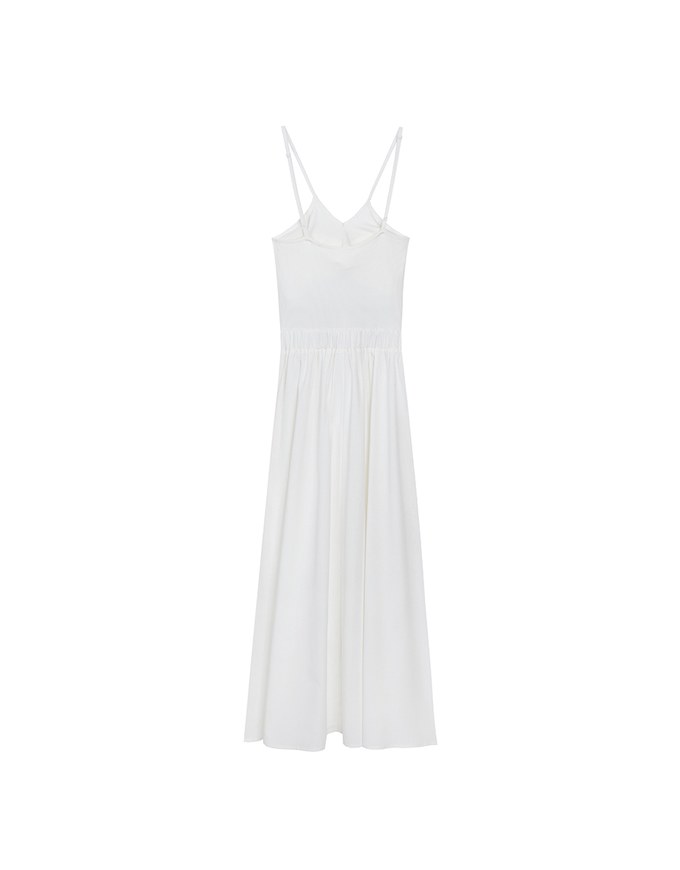 Halter V Neck Spliced Camisole Padded Maxi Dress