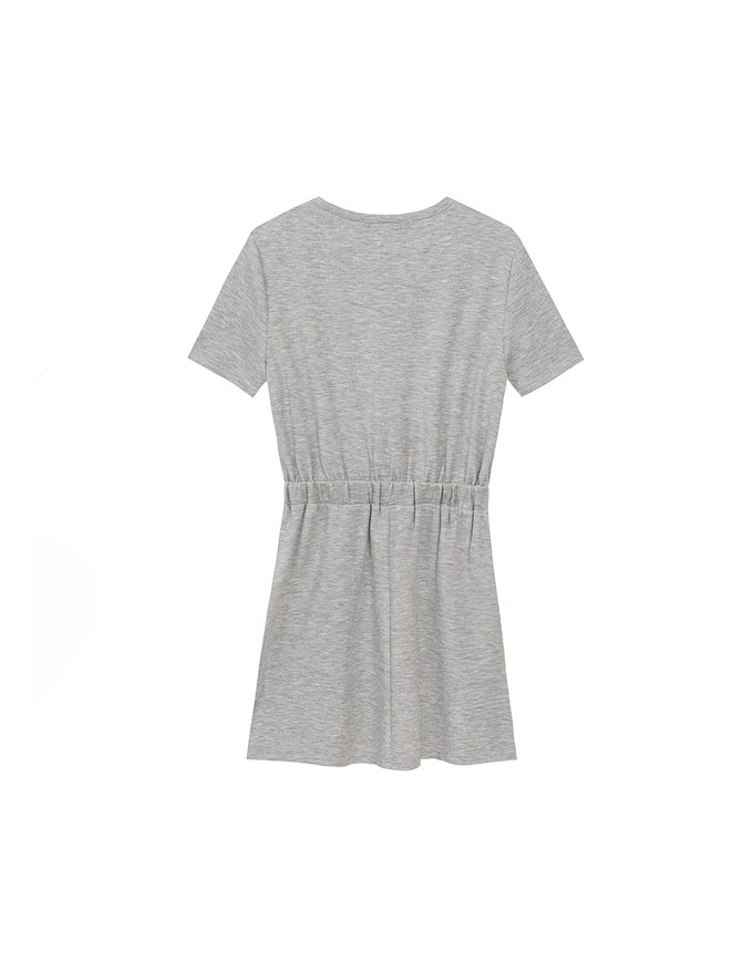 AIRY HOURGLASS Casual Sculpted Waist Mini Dress with AIR SPACE Logo Embroidered