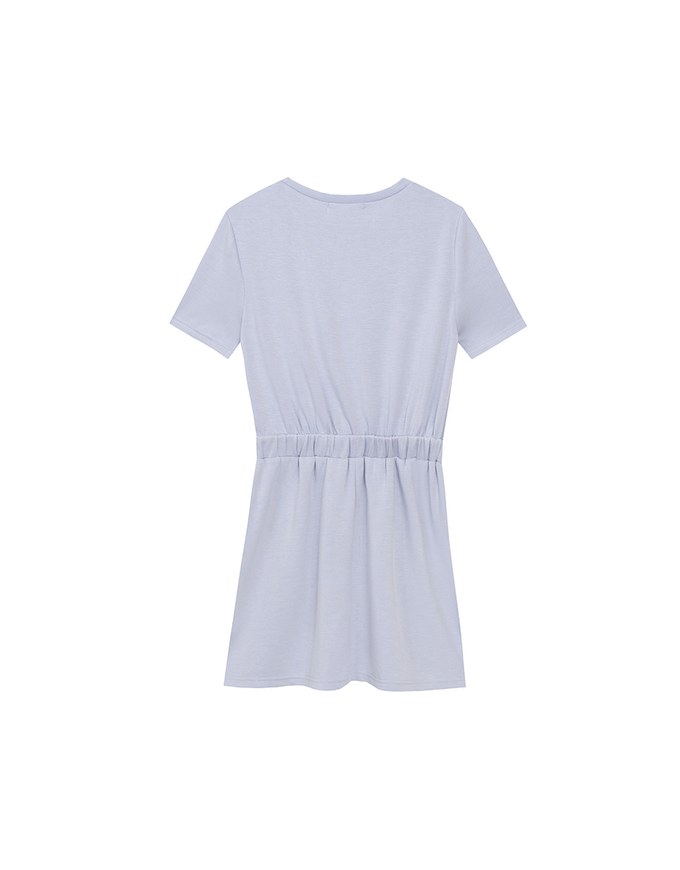 AIRY HOURGLASS Casual Sculpted Waist Mini Dress with AIR SPACE Logo Embroidered