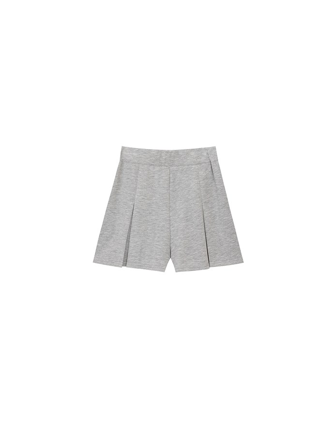 AIRY HOURGLASS High Waist Knit Pleated Flare Skort