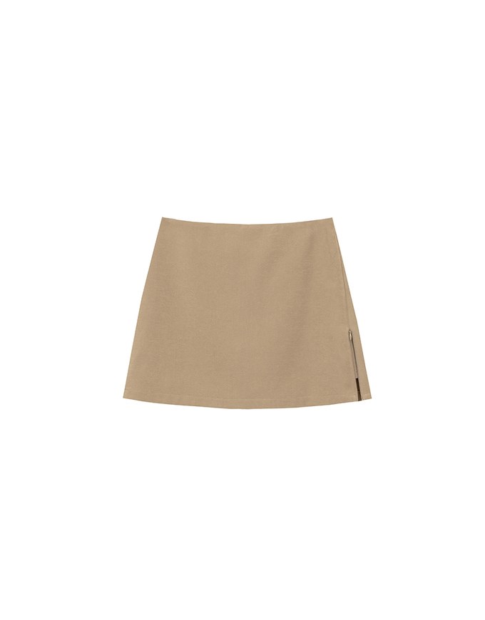 High Waist Minimal A Line Skort with Side Zipper