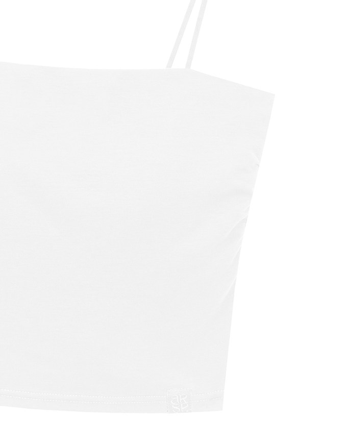【Stain Resistant】Basic Spaghetti Strap Fitted Crop Cami Top
