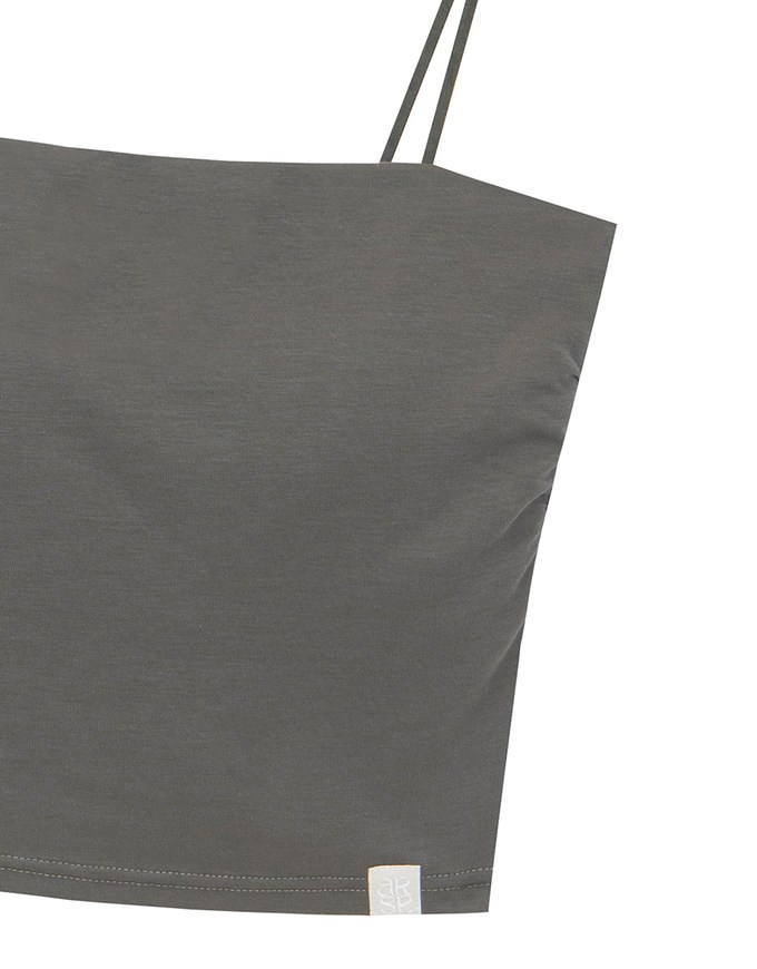 【Stain Resistant】Basic Spaghetti Strap Fitted Crop Cami Top