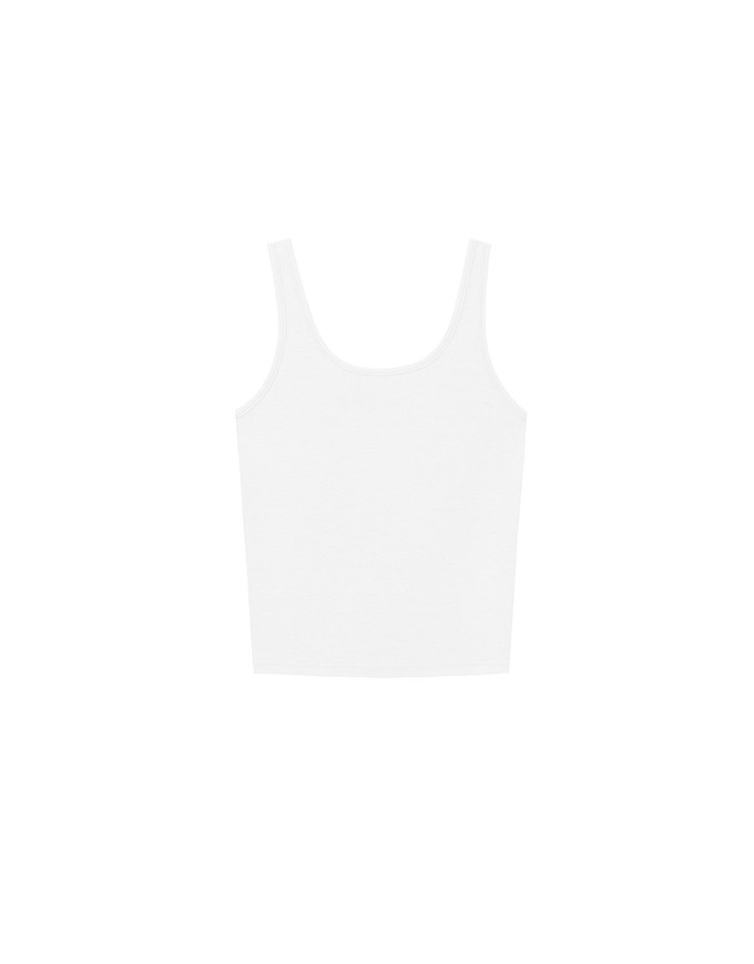 Metal Studded U Neck Ribbed Tank Top