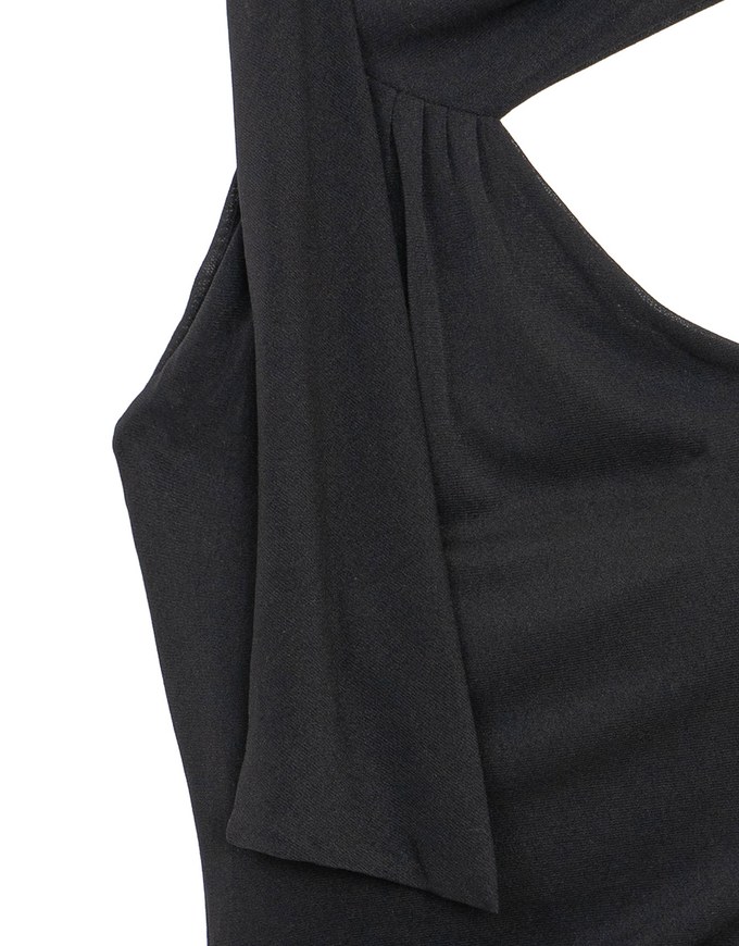 Asymmetrical One Shoulder  Padded Bra Top with Draped Scarf Detail