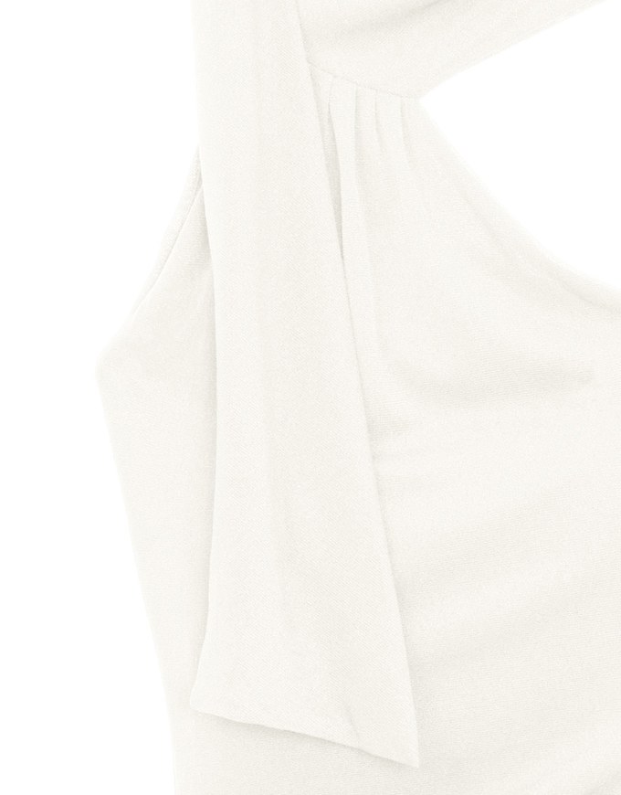 Asymmetrical One Shoulder Padded Bra Top with Draped Scarf Detail
