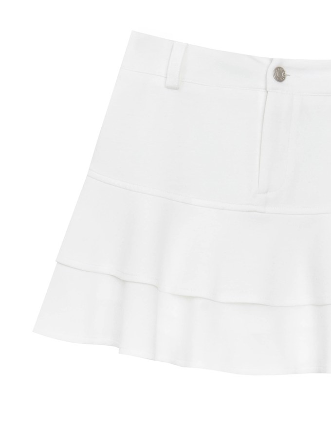 High Waist Layered Ruffle Hem Mini Skirt