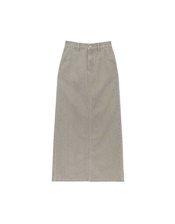 High Waisted Straight Cut Jeans Denim Maxi Skirt