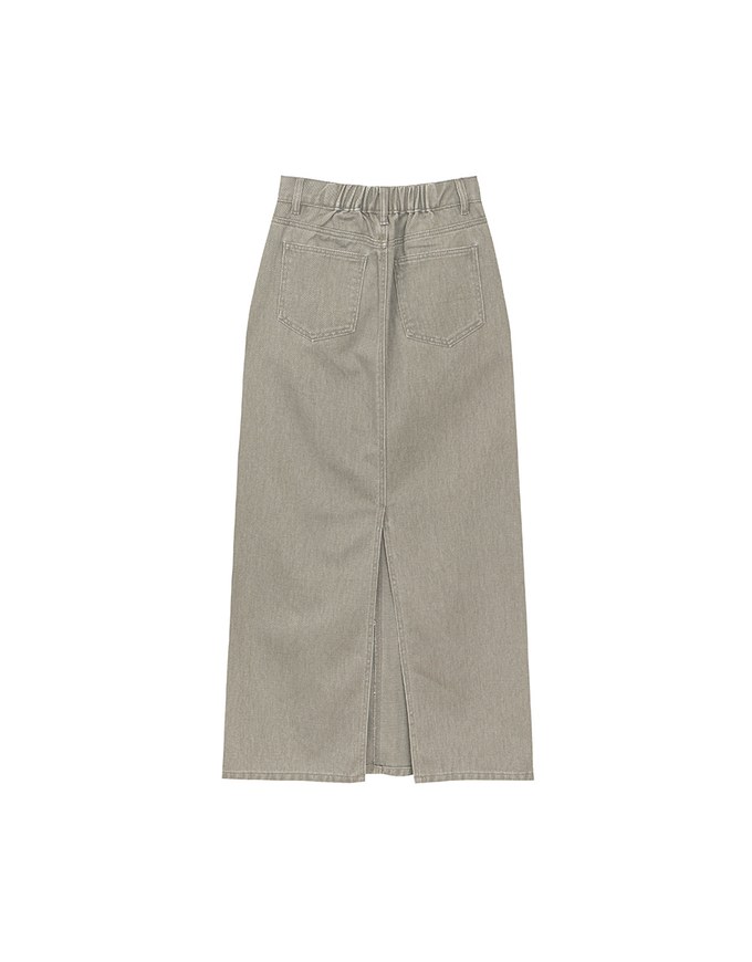 High Waisted Straight Cut Jeans Denim Maxi Skirt