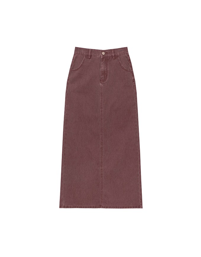 High Waisted Straight Cut Jeans Denim Maxi Skirt