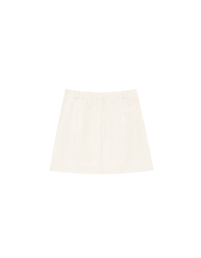 High Waist Faux Suede A Line Mini Skirt
