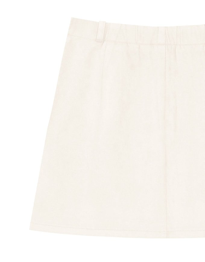 High Waist Faux Suede A Line Mini Skirt