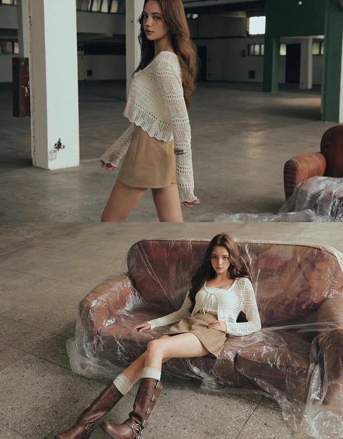 High Waist Faux Suede A Line Mini Skirt