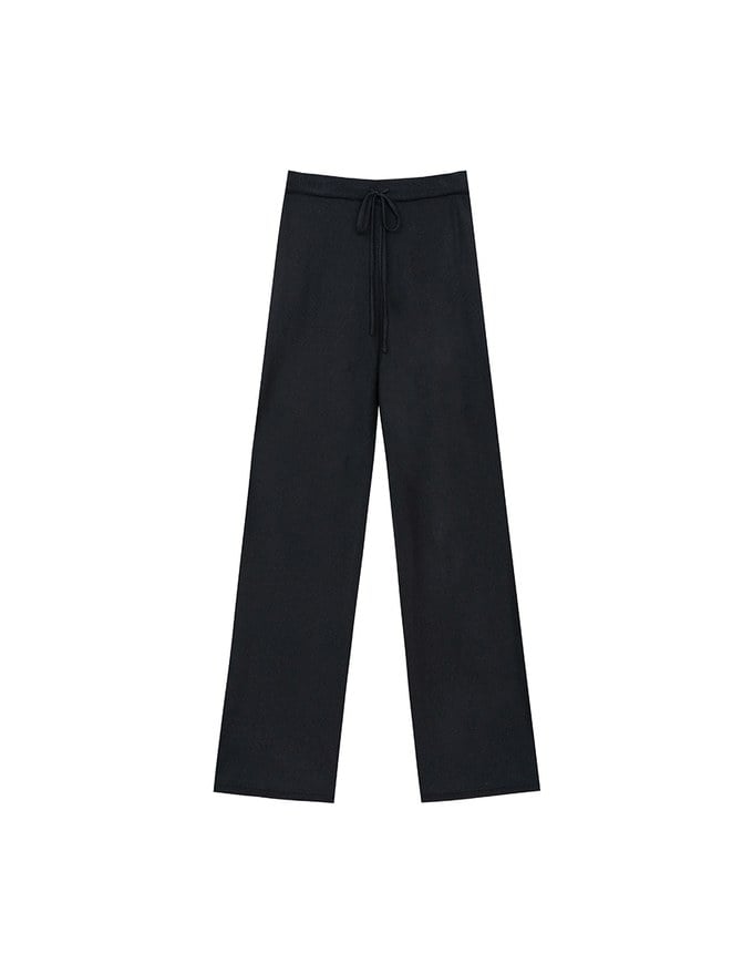 ドローストリング入りニットタイトパンツ