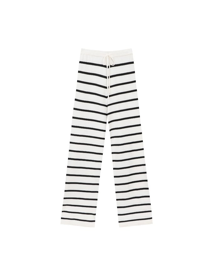 ドローストリング入りニットタイトパンツ