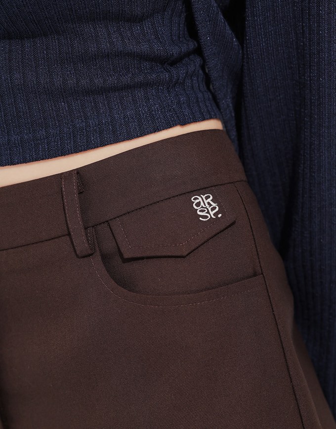 Tailored High Waist Shorts with AIR SPACE Logo Embroidery