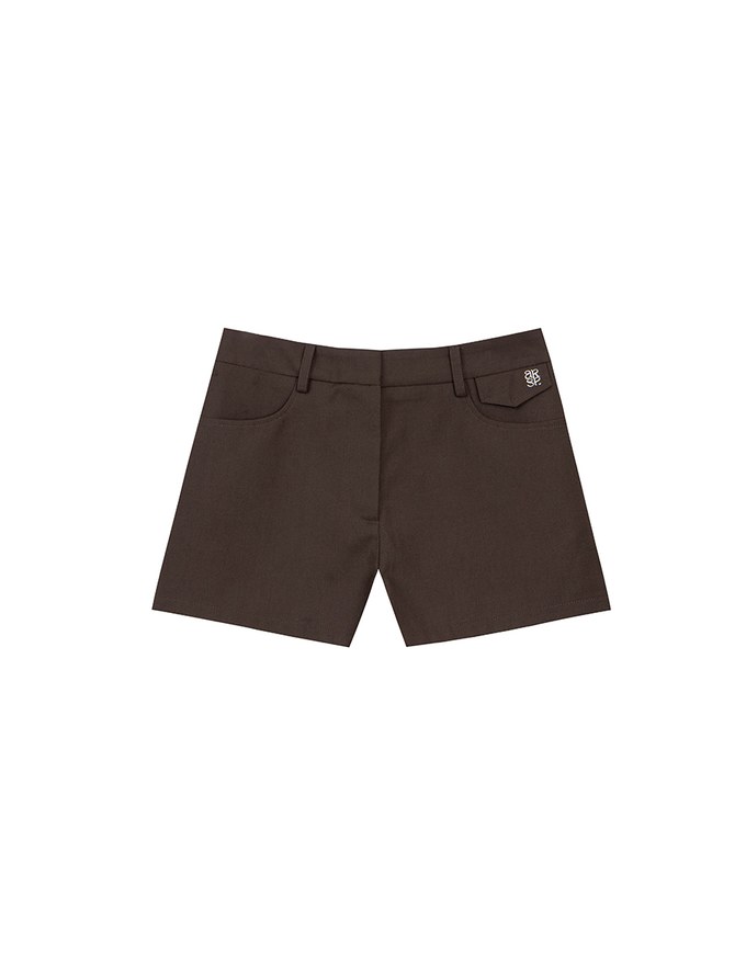 Tailored High Waist Shorts with AIR SPACE Logo Embroidery