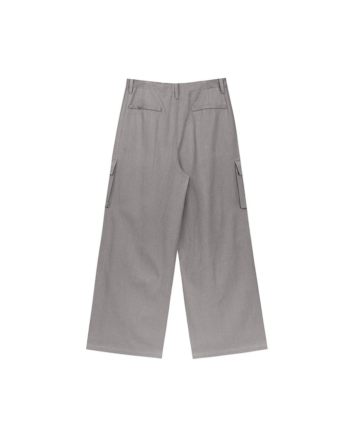 Drawstring Waist Wide Leg Cargo Pants with Pockets