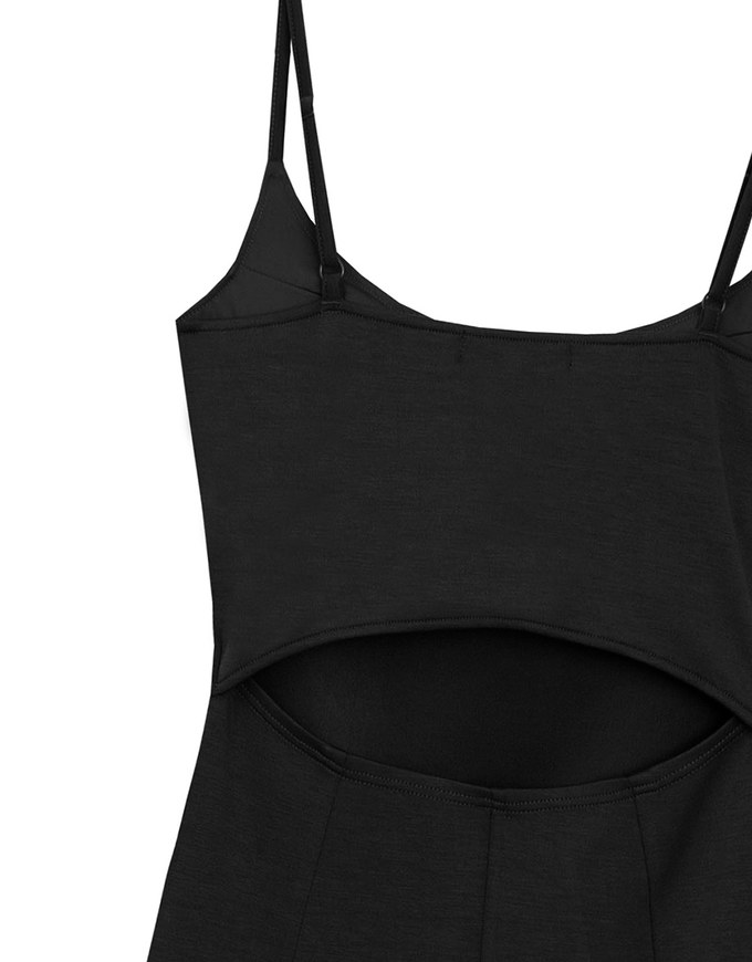 Spaghetti Strap Back Cut Out Padded Cami Maxi Dress