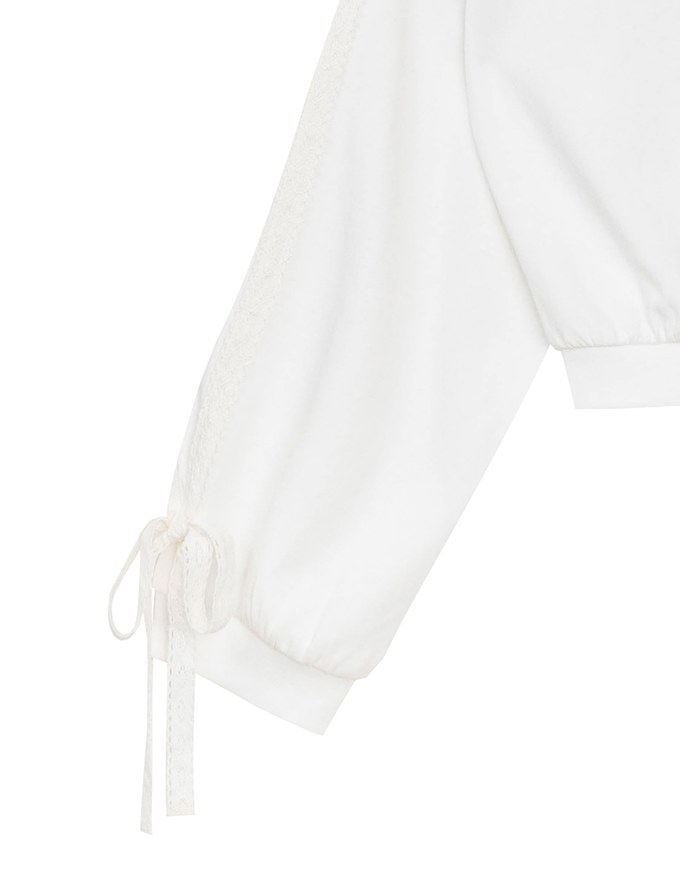 Lace Trim Drawstring Sleeve Cropped Cardigan and Elastic Waist A Line Mini Skirt Set Wear
