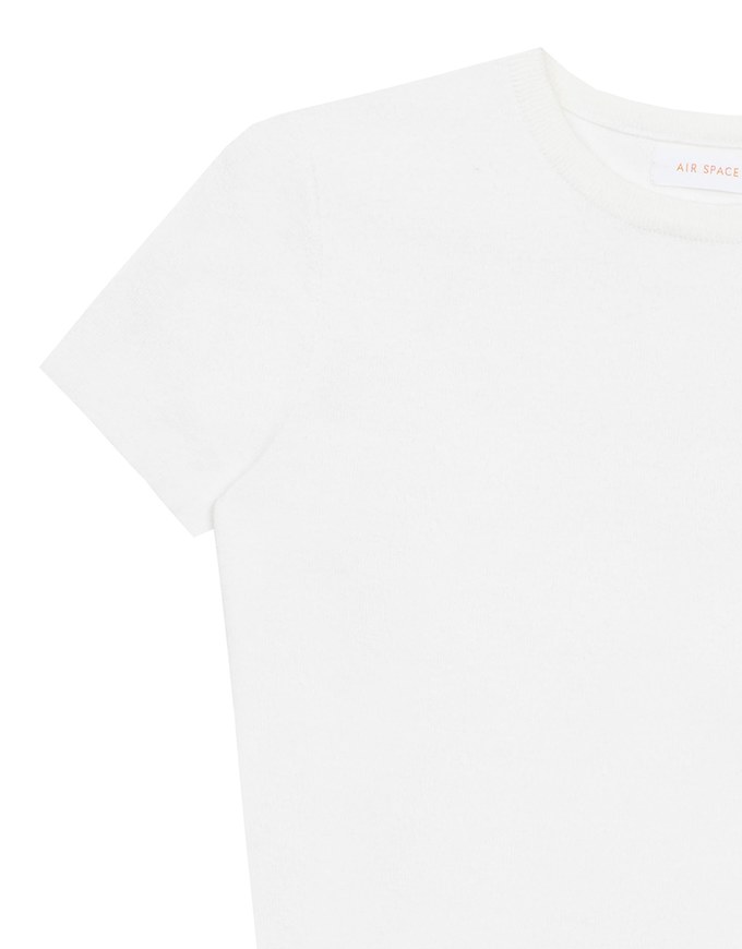 Basic Crew Neck Knit Fitted Crop Top