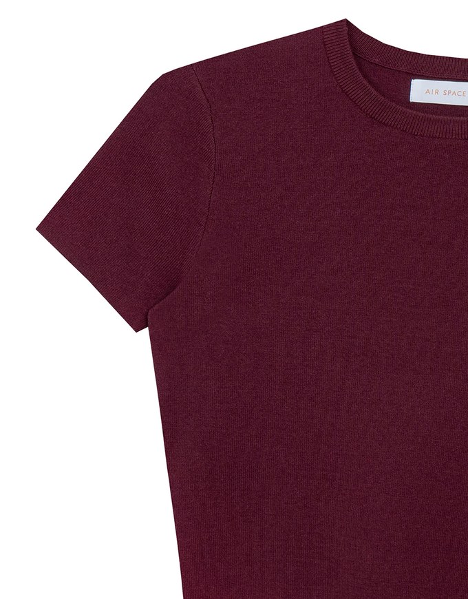 Basic Crew Neck Knit Fitted Crop Top