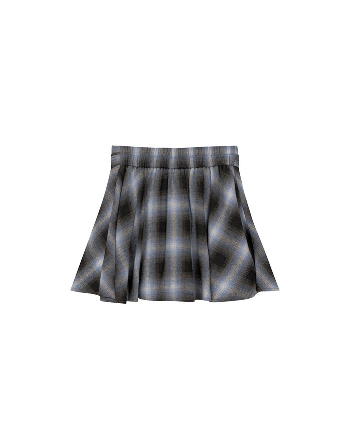 Patchwork Plaid Tie Up A Line Mini Skirt