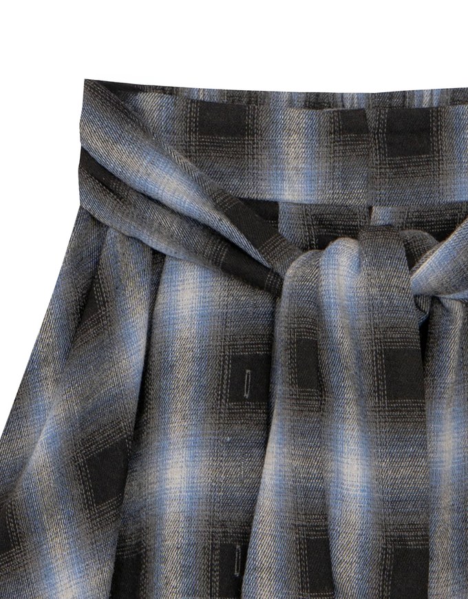 Patchwork Plaid Tie Up A Line Mini Skirt