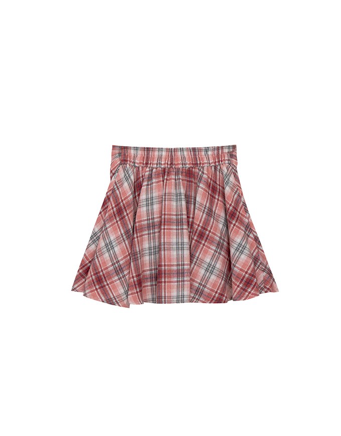 Patchwork Plaid Tie Up A Line Mini Skirt