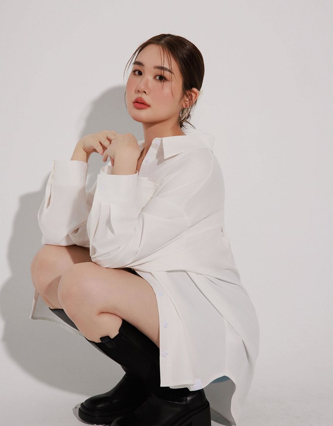 【Stain Resistant】Oversized Pocket Detail Button Down Shirt Blouse