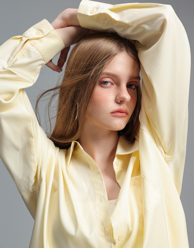 【Stain Resistant】Oversized Pocket Detail Button Down Shirt Blouse
