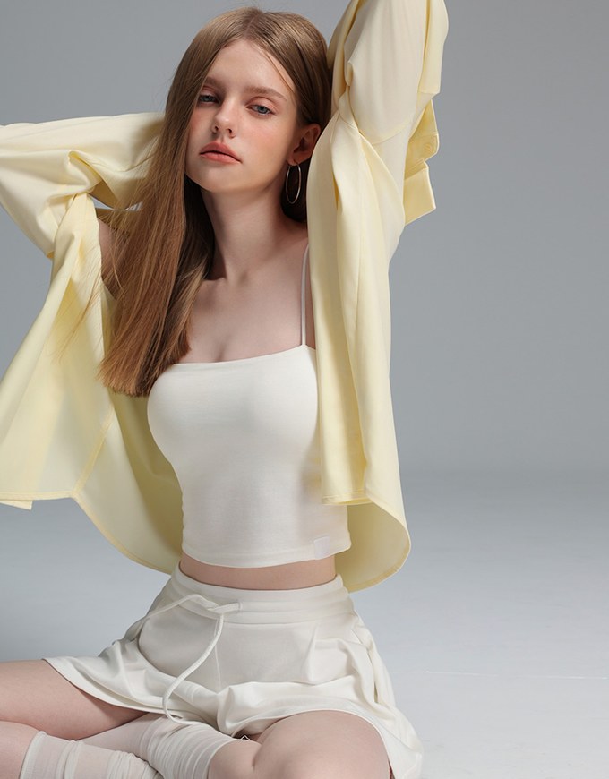【Stain Resistant】Oversized Pocket Detail Button Down Shirt Blouse
