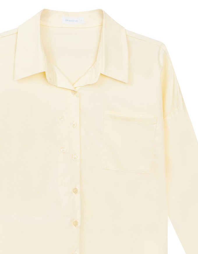 【Stain Resistant】Oversized Pocket Detail Button Down Shirt Blouse