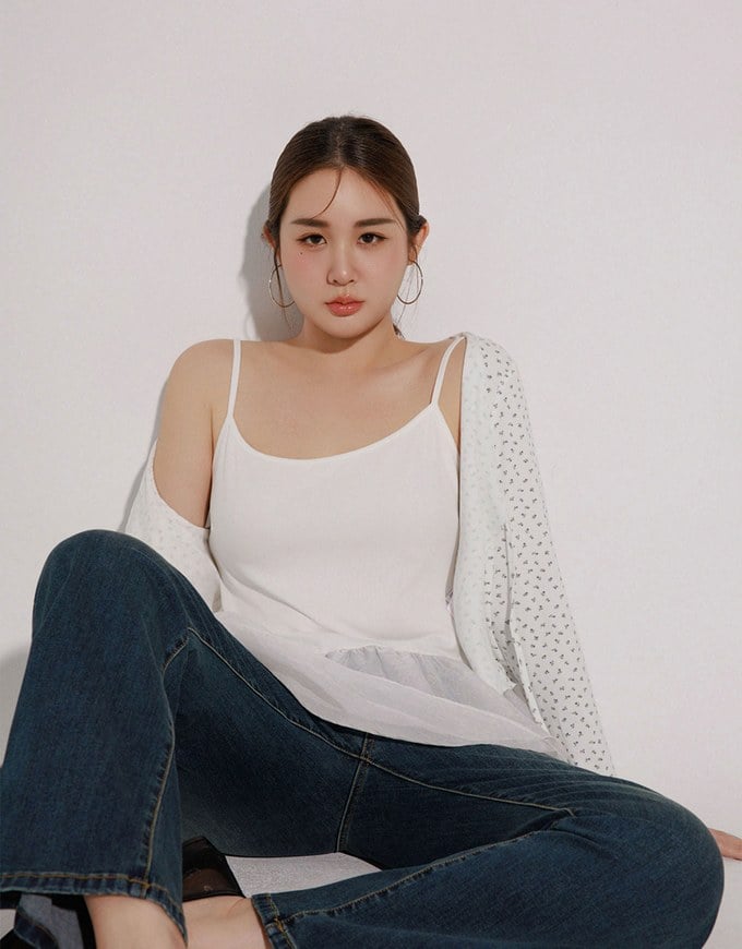 Layered Sheer Ruffle Hem Spaghetti Strap Cami Top