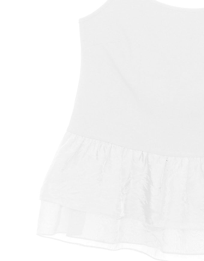 Layered Sheer Ruffle Hem Spaghetti Strap Cami Top