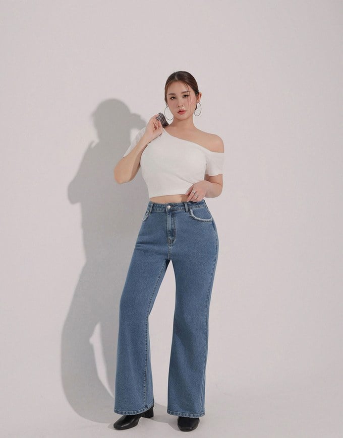 Basic One Shoulder Fitted Ribbed Crop Bra Top