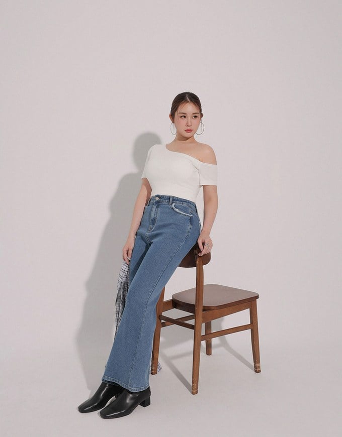 Basic One Shoulder Fitted Ribbed Crop Bra Top