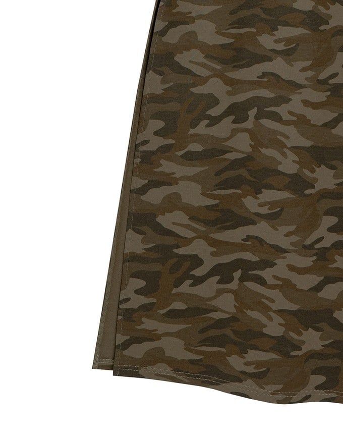 Camouflage Side Slit Straight Maxi Skirt