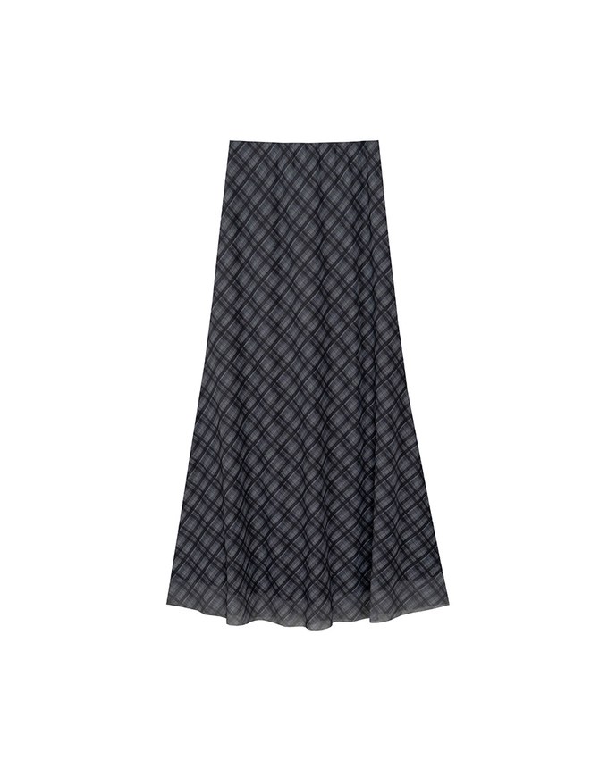 Vintage Inspired Plaid A Line Maxi Skirt